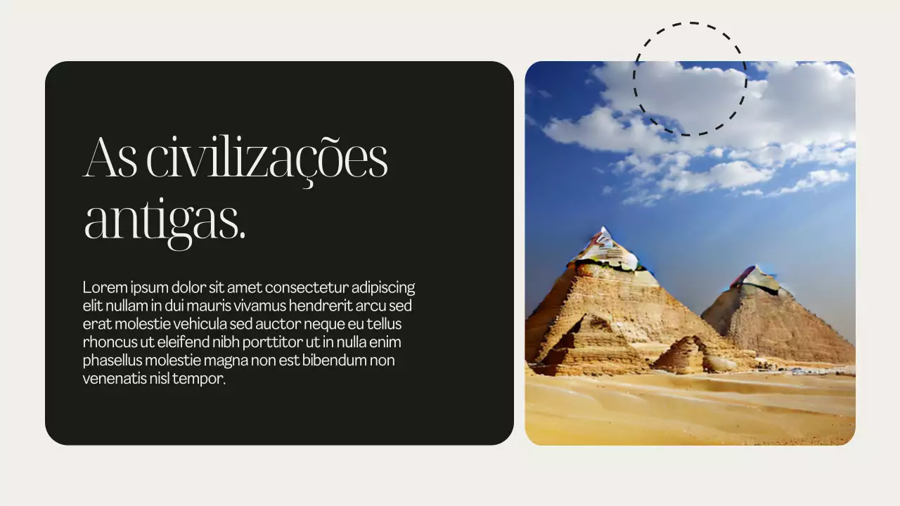 Apresentação da aula introdutória à história moderna em preto e bege suave