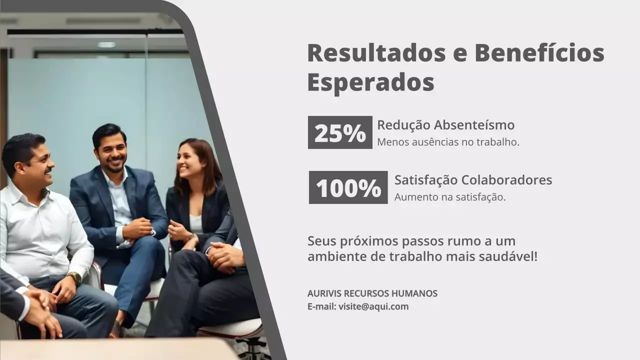 Apresentação sobre gerenciamento de estresse no ambiente de trabalho moderno em cinza