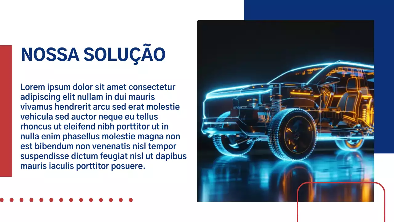 Apresentação de promoção do carro moderno azul