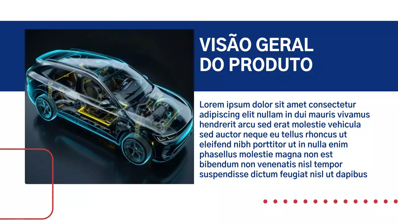 Apresentação de promoção do carro moderno azul