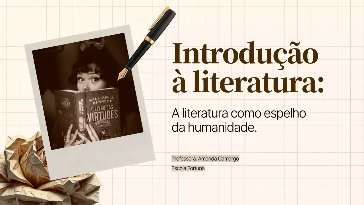 Apresentação de Introdução à Literatura em Castanho e Bege Claro