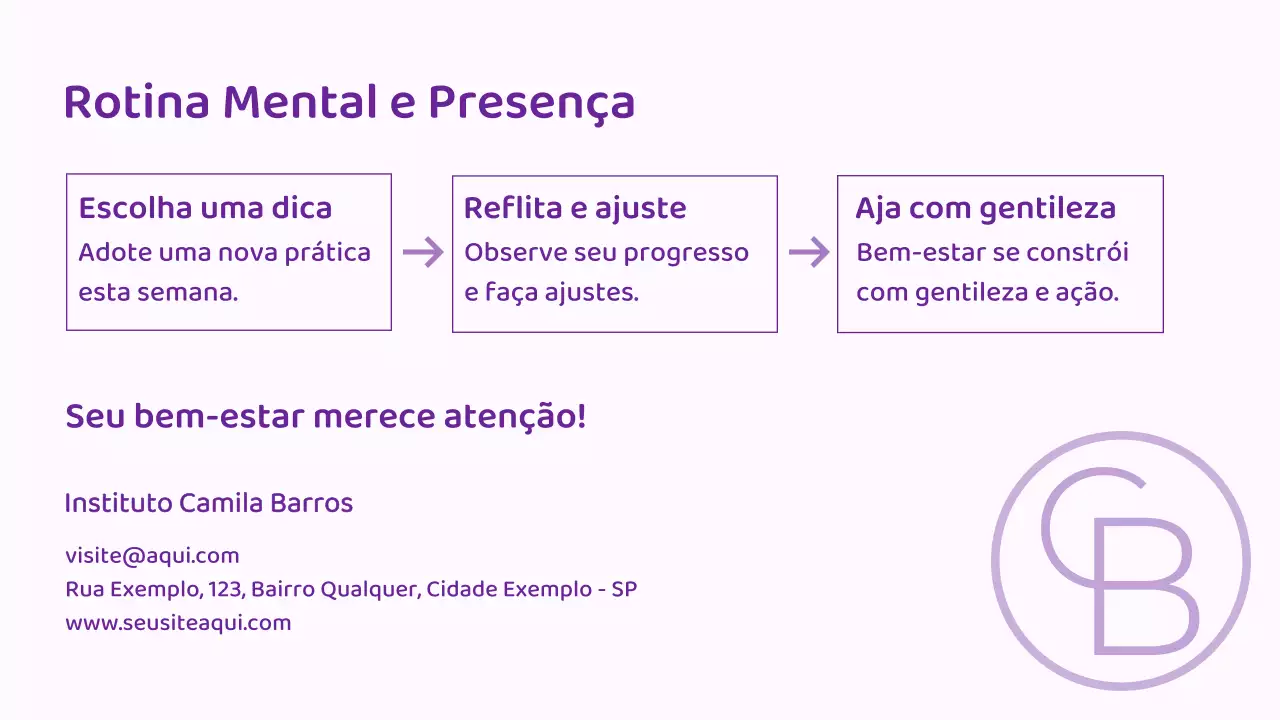 Apresentação do Guia de Bem-Estar Minimalista Roxo
