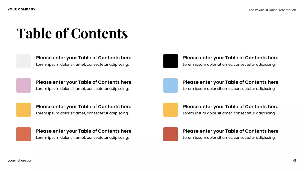 Colourful Modern Color Influence in Design Presentation