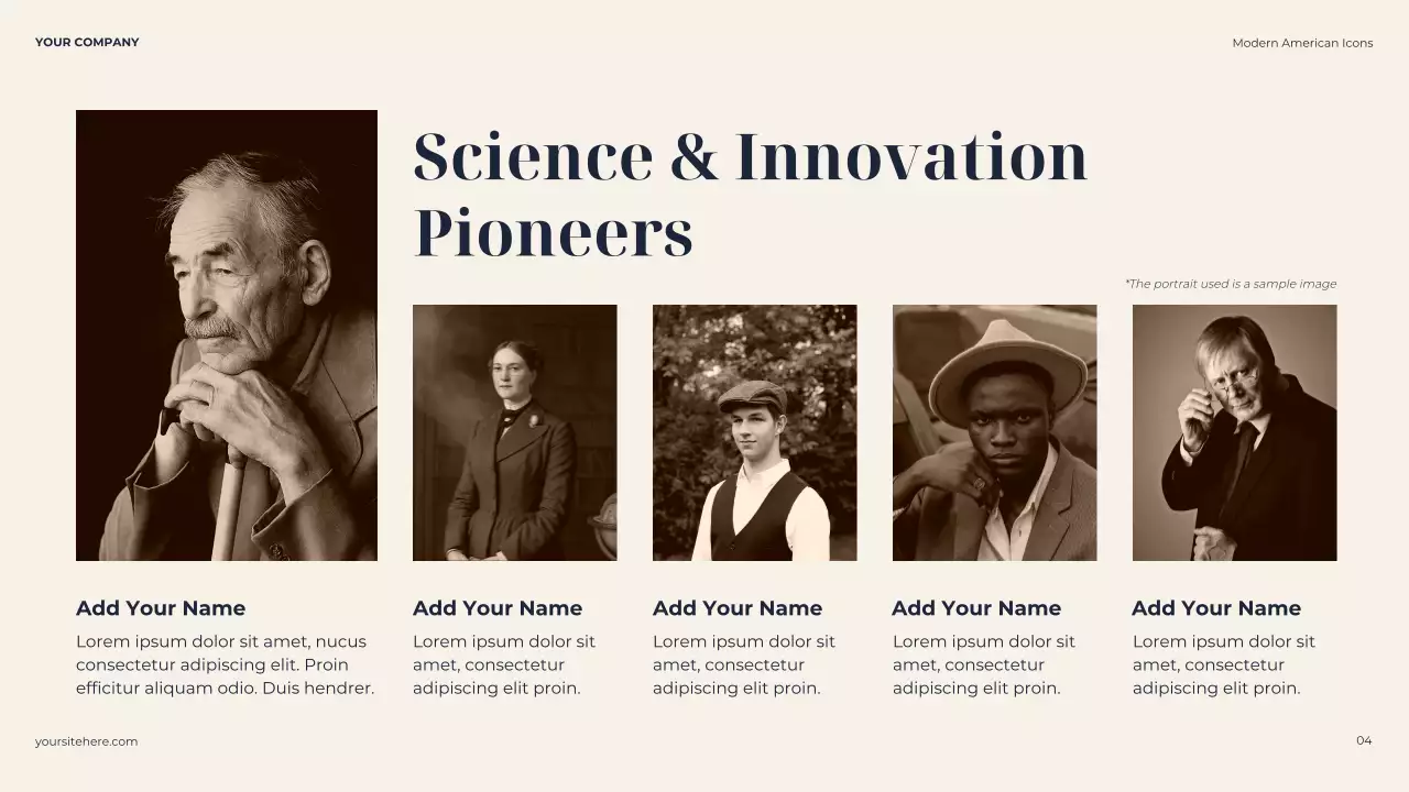 Navy Classic American Icons Biography Presentation