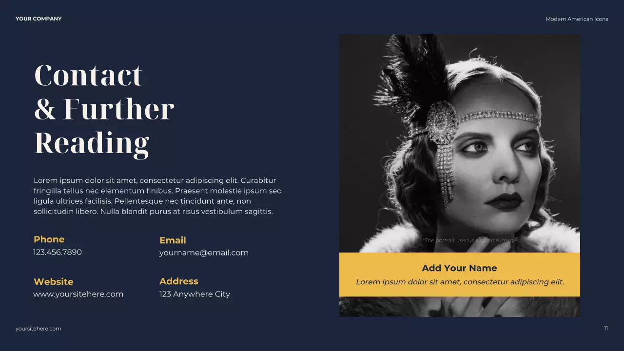 Navy Classic American Icons Biography Presentation