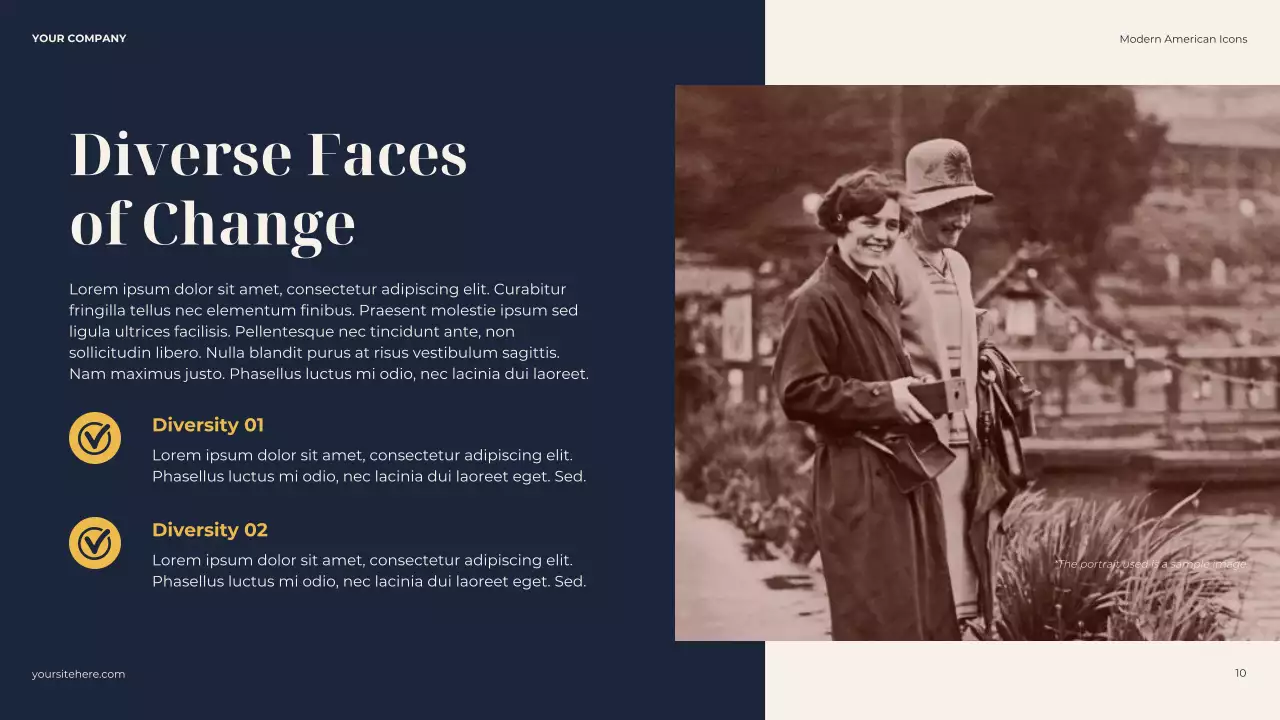 Navy Classic American Icons Biography Presentation