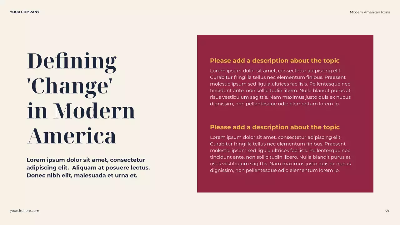 Navy Classic American Icons Biography Presentation