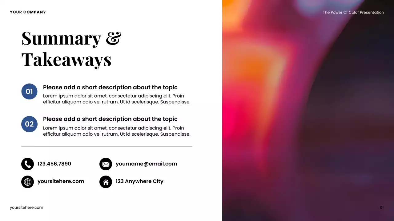 Colourful Modern Color Influence in Design Presentation