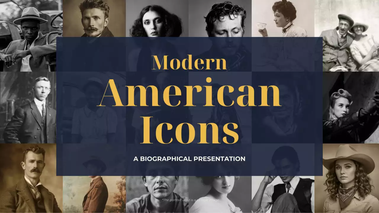 Navy Classic American Icons Biography Presentation