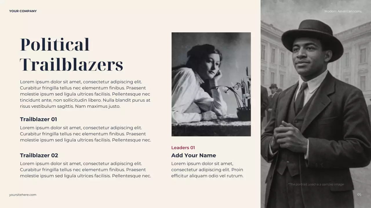 Navy Classic American Icons Biography Presentation