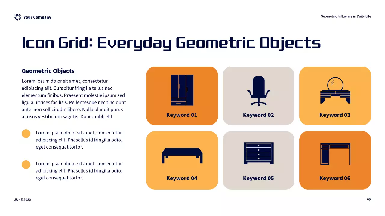 Orange Modern Geometric Influence In Daily Life Presentation