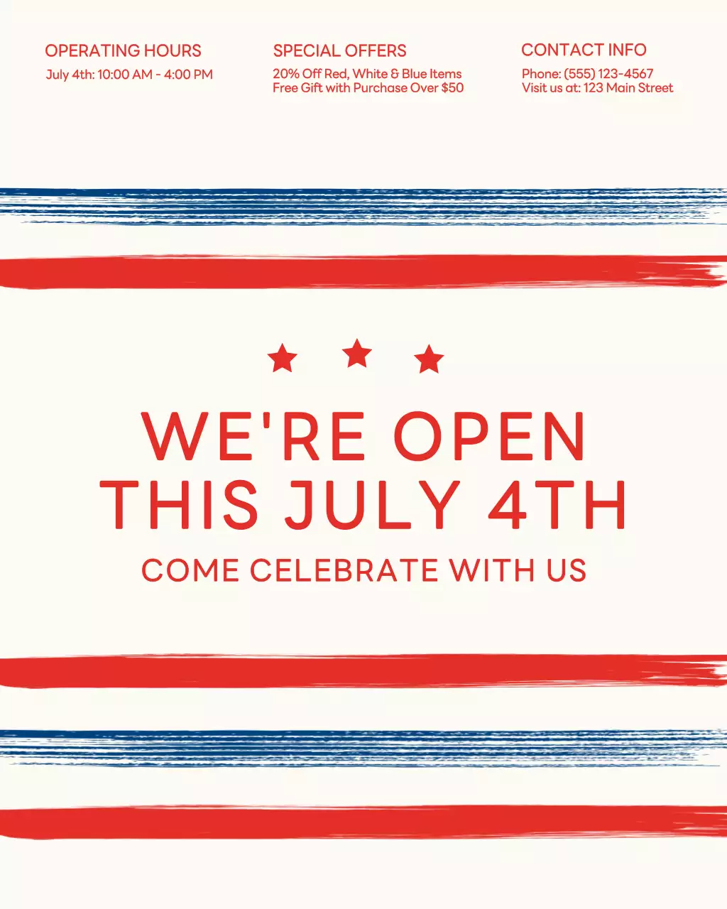 Red Classic July 4th Promotion Instagram Post