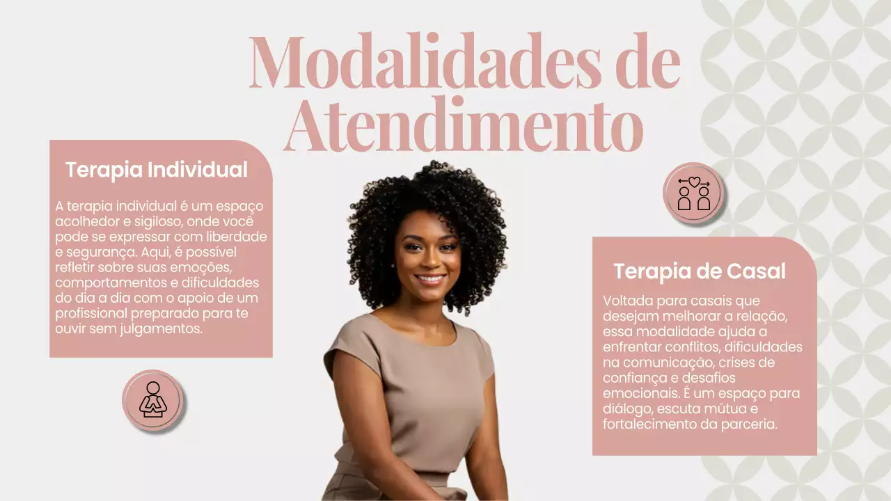 Apresentação de Promoção da Saúde Mental Rosa Elegante