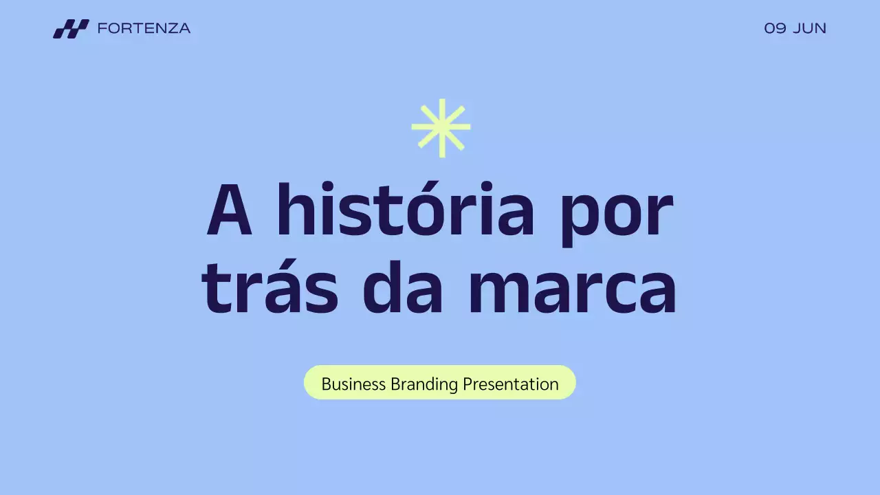 Apresentação da história da marca Blue Modern Business