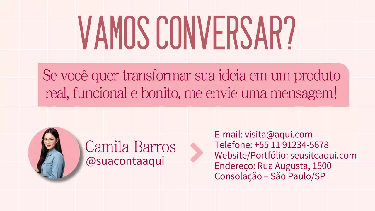 Apresentação do Portfólio de Design Moderno Rosa