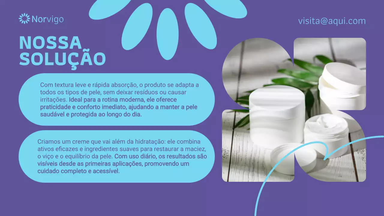 Apresentação promocional da Purple Modern Skincare