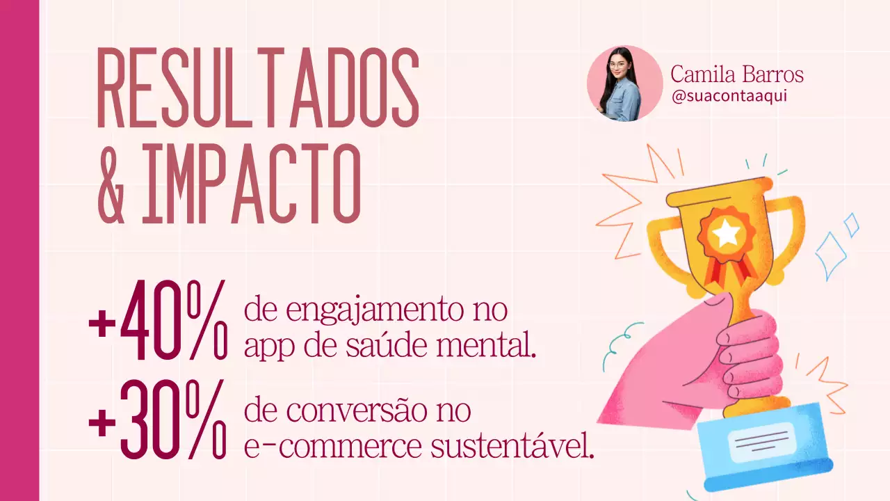 Apresentação do Portfólio de Design Moderno Rosa