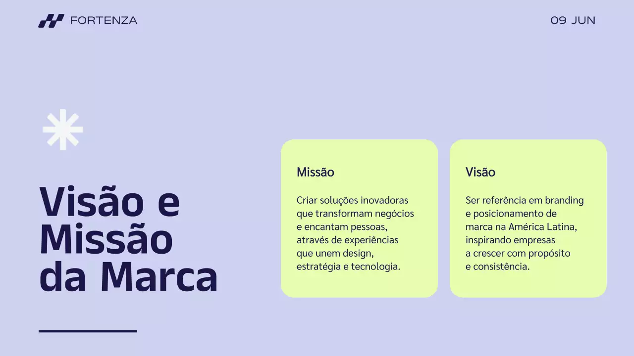 Apresentação da história da marca Blue Modern Business