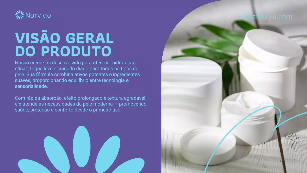 Apresentação promocional da Purple Modern Skincare
