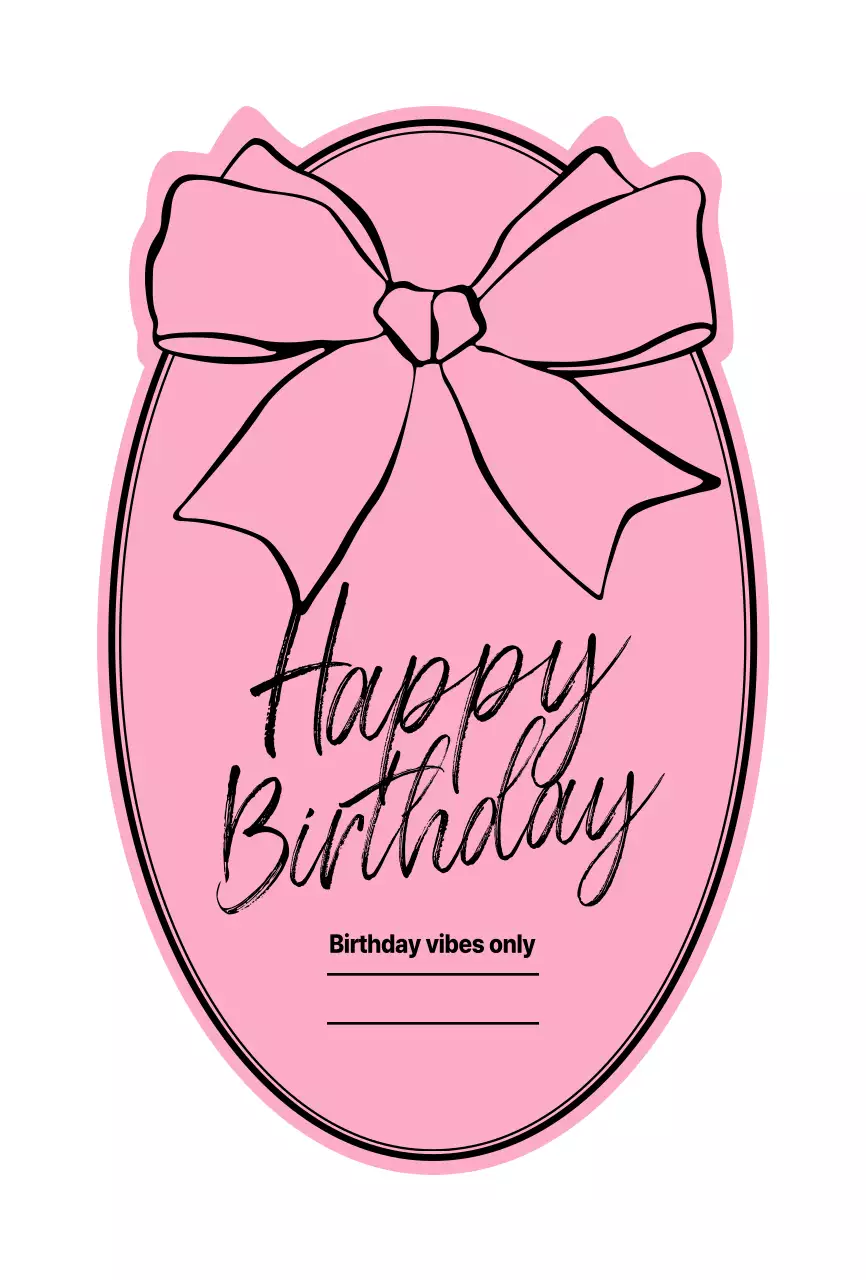 핑크 아기자기한 생일 기념