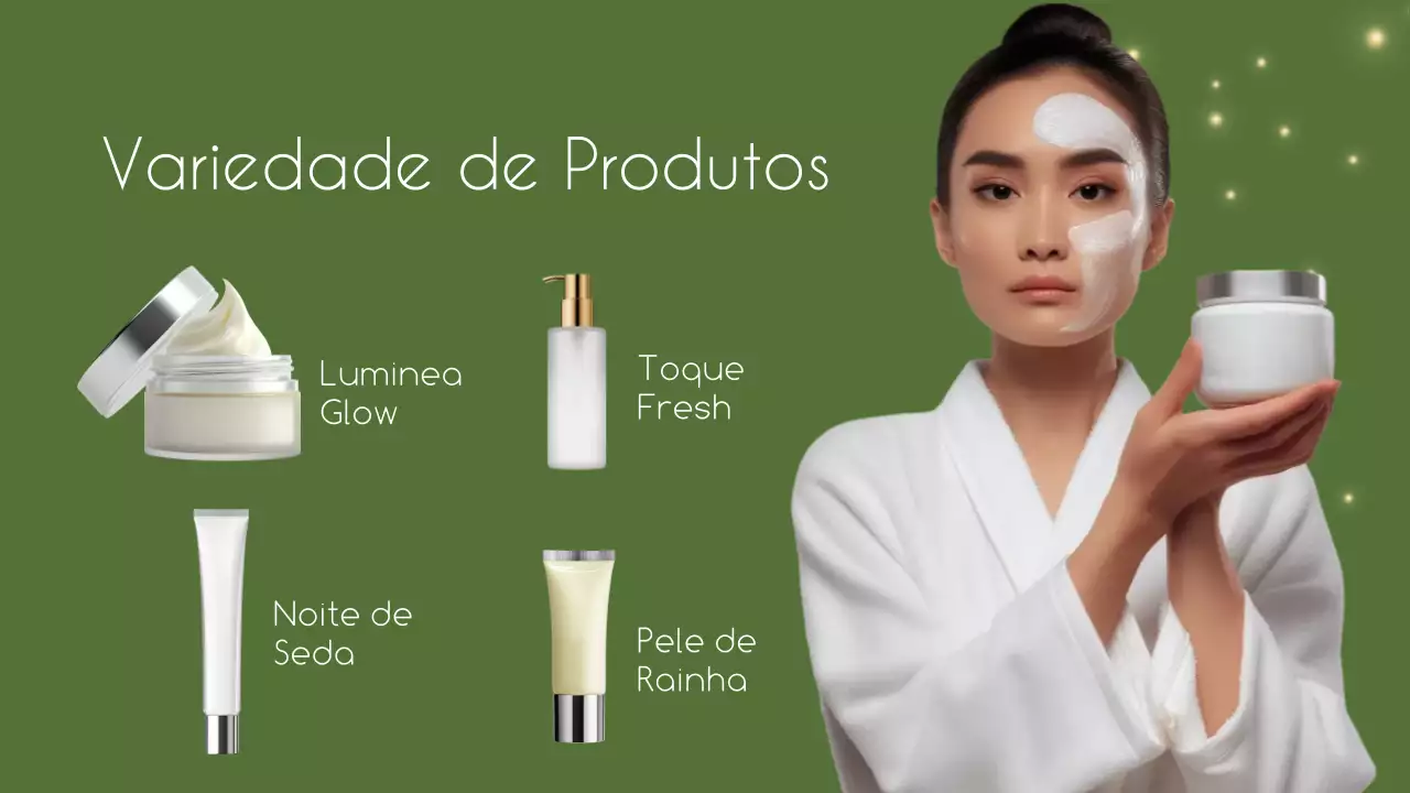 Apresentação de promoção de cuidados com a pele minimalistas e verdes