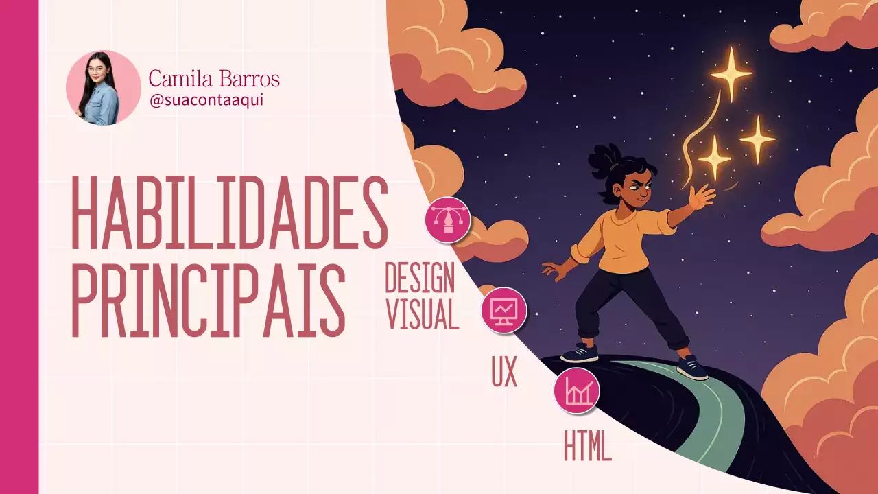 Apresentação do Portfólio de Design Moderno Rosa