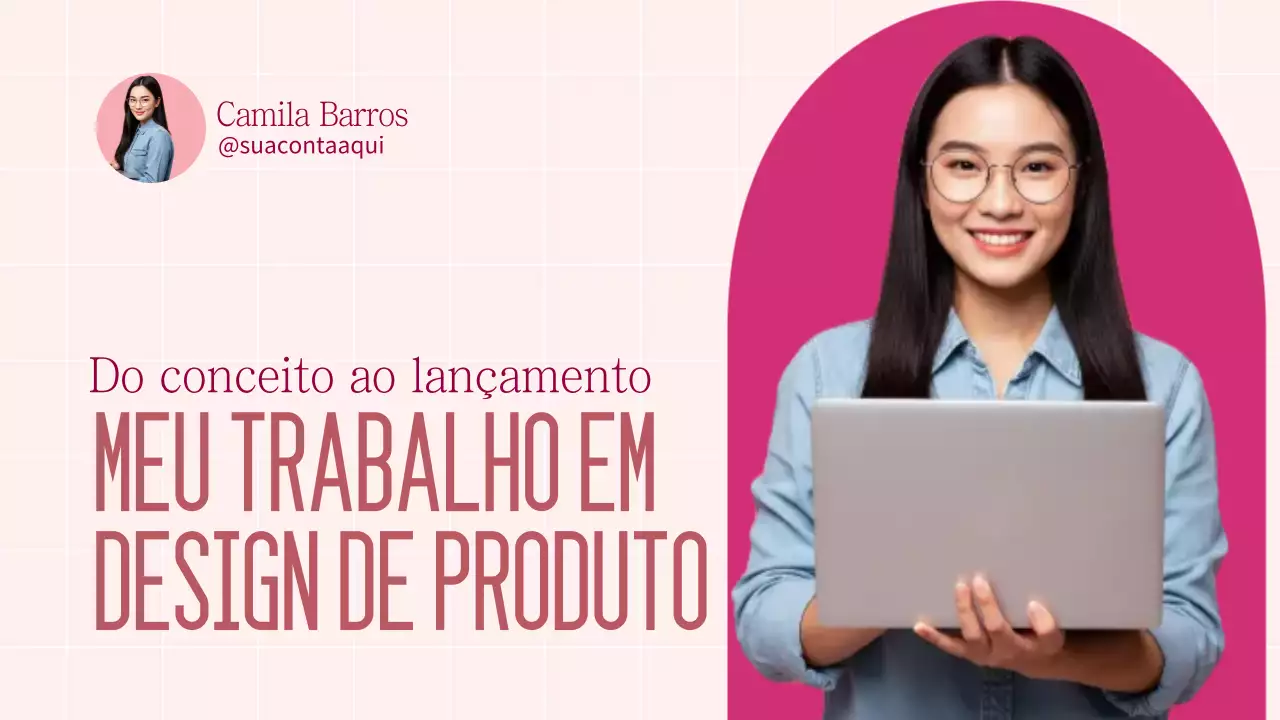 Apresentação do Portfólio de Design Moderno Rosa