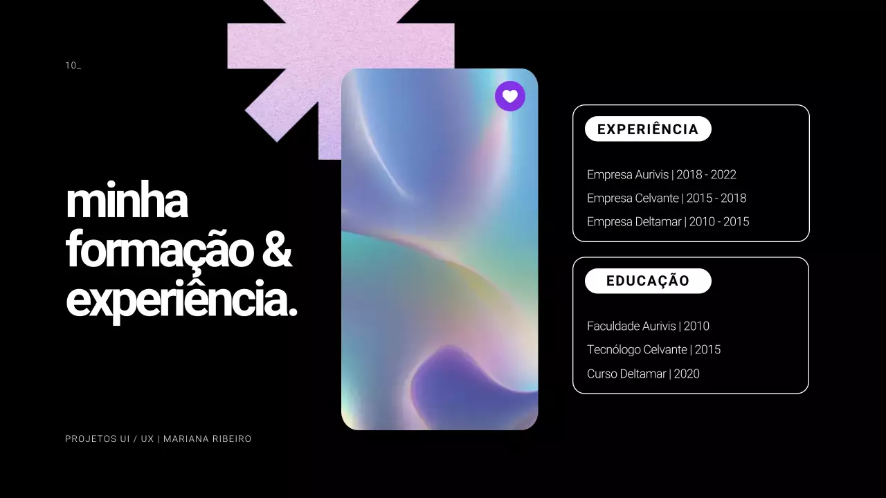 Apresentação do Portfólio do Designer UI UX em Preto e Branco