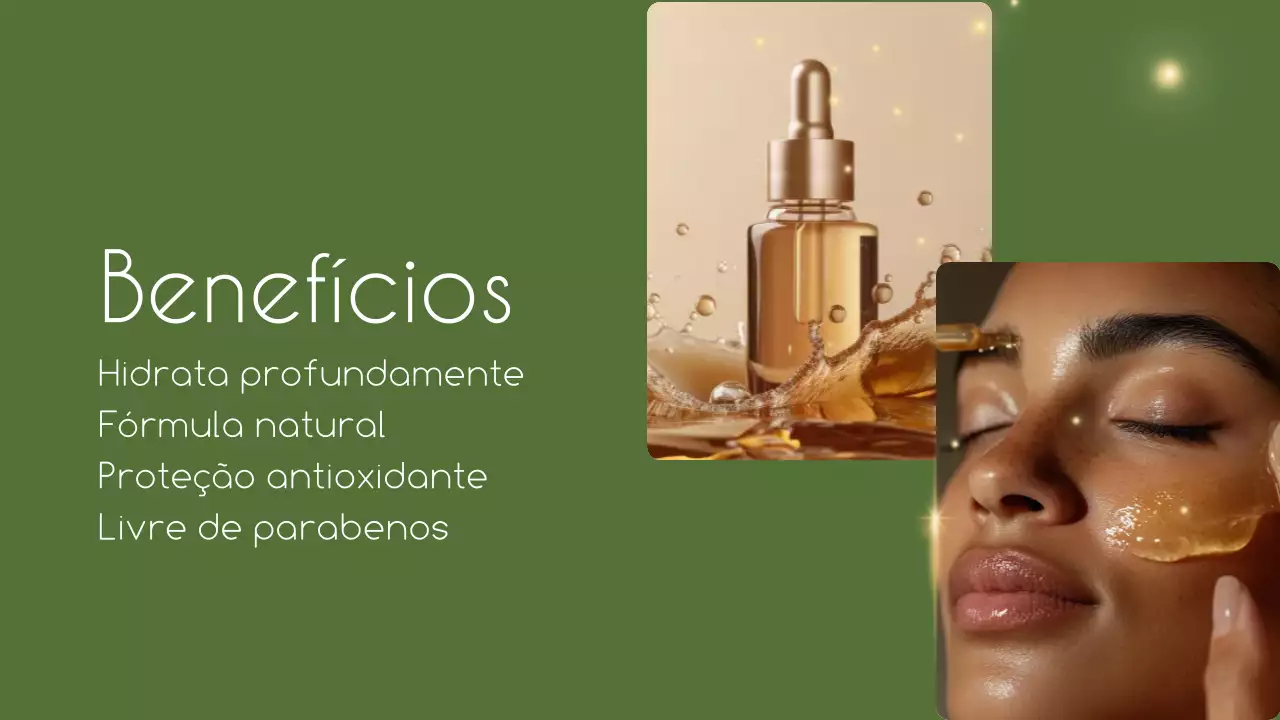 Apresentação de promoção de cuidados com a pele minimalistas e verdes