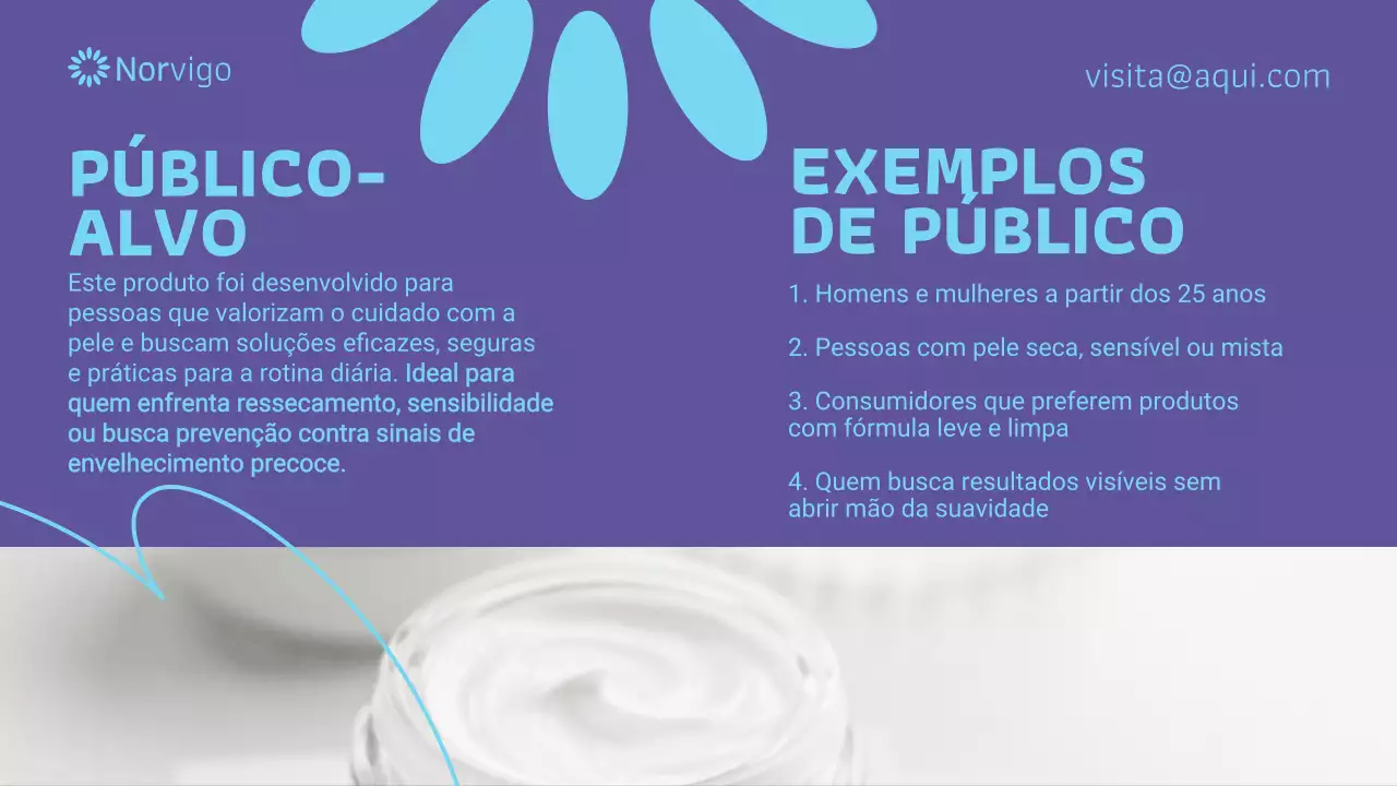 Apresentação promocional da Purple Modern Skincare