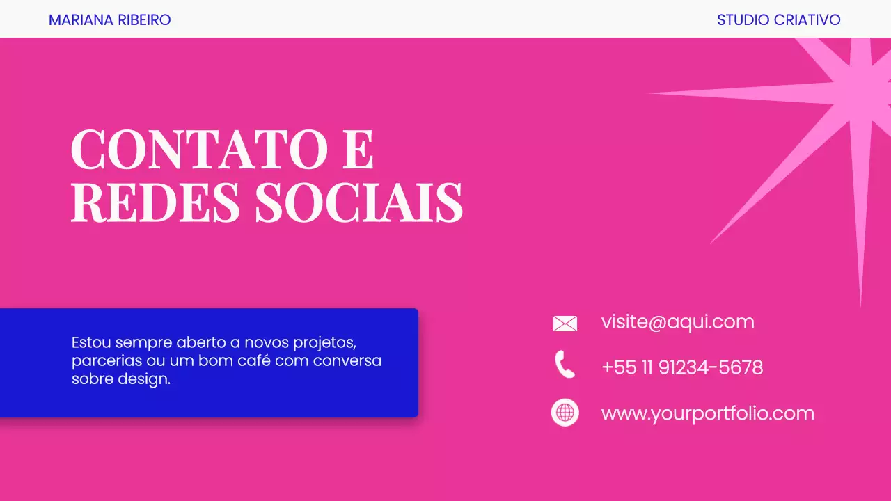 Apresentação do Portfólio Pink Modern UX