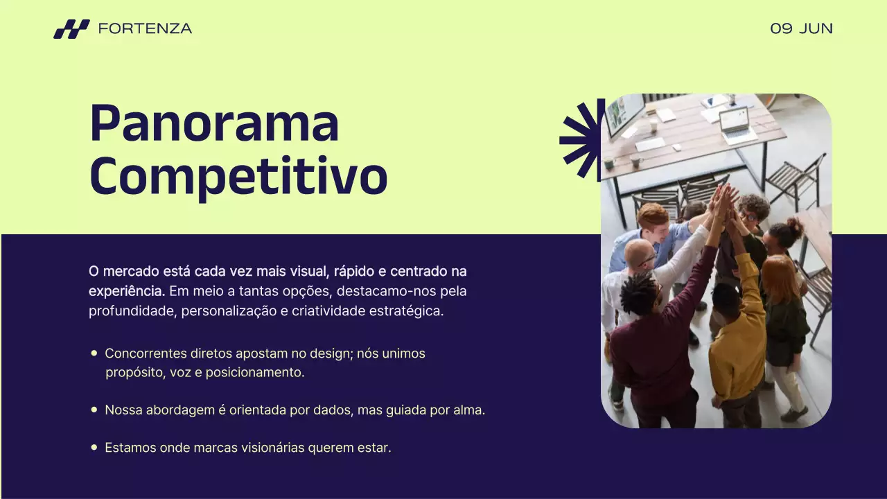 Apresentação da história da marca Blue Modern Business