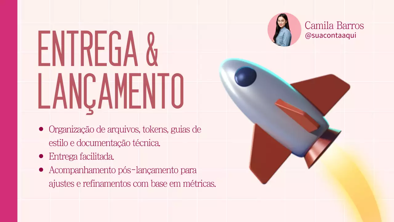 Apresentação do Portfólio de Design Moderno Rosa
