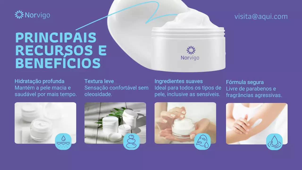 Apresentação promocional da Purple Modern Skincare