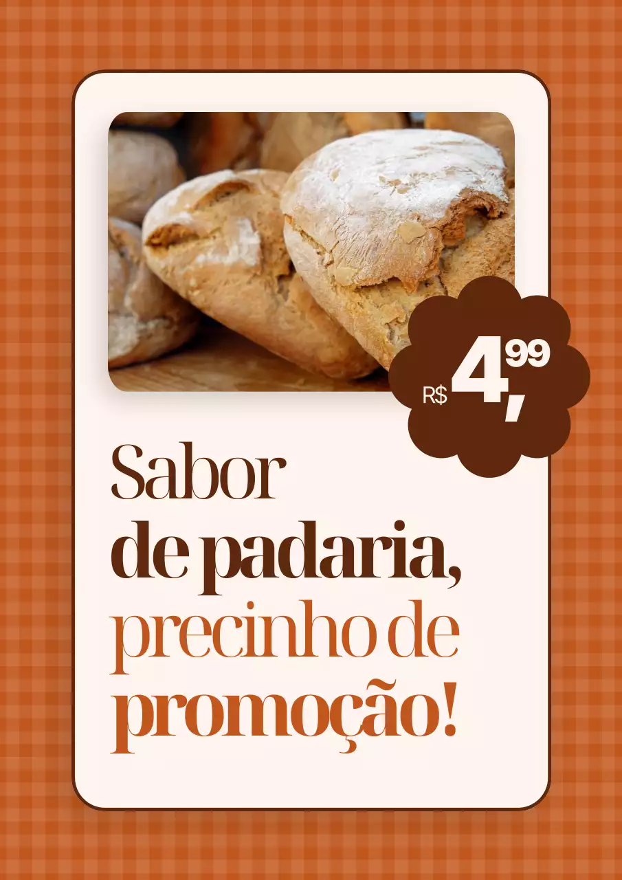 Cartaz promocional de padaria simples marrom suave