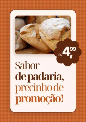 Cartaz promocional de padaria simples marrom suave