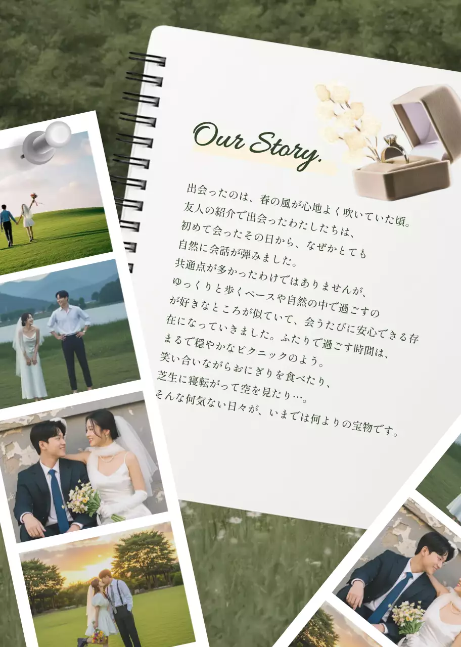 緑 ナチュラル 結婚式 招待状 ナチュラルプロフィールブック