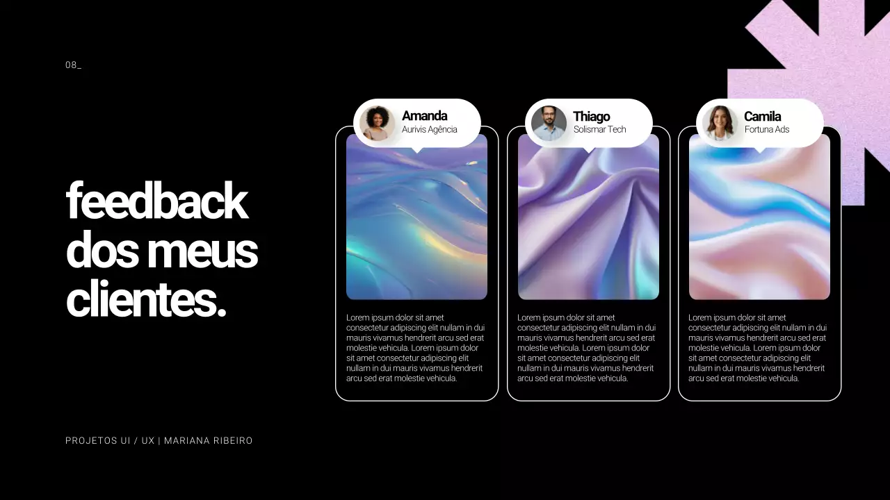 Apresentação do Portfólio do Designer UI UX em Preto e Branco