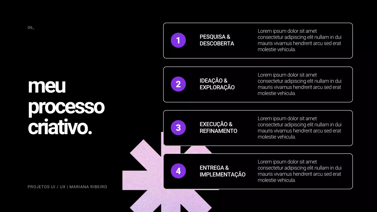 Apresentação do Portfólio do Designer UI UX em Preto e Branco