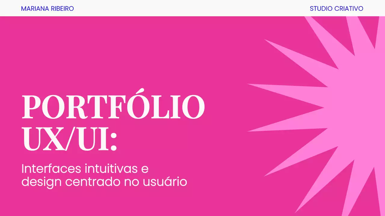 Apresentação do Portfólio Pink Modern UX