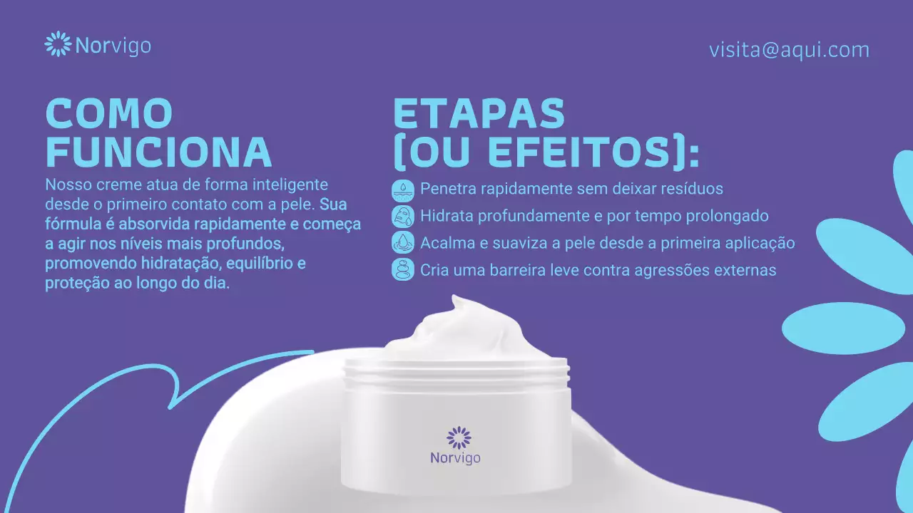 Apresentação promocional da Purple Modern Skincare