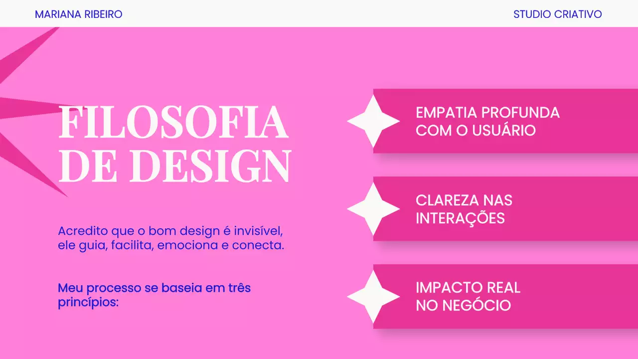 Apresentação do Portfólio Pink Modern UX