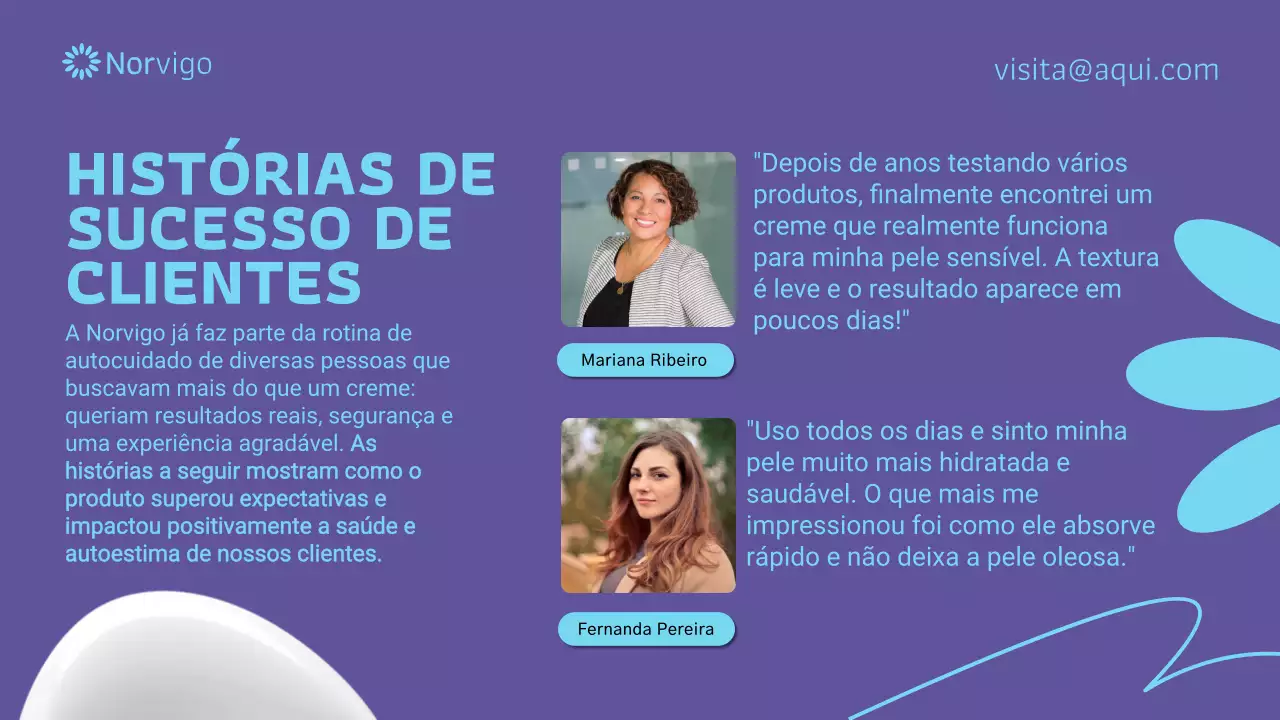 Apresentação promocional da Purple Modern Skincare
