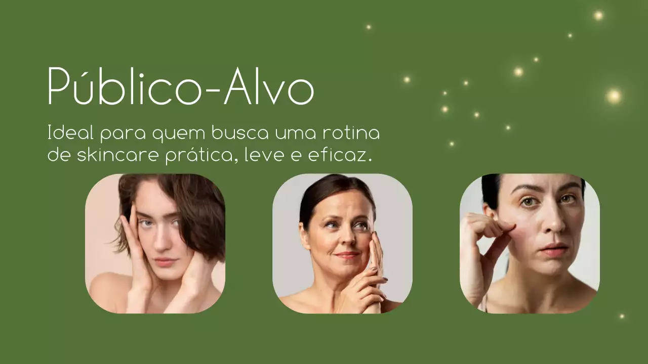 Apresentação de promoção de cuidados com a pele minimalistas e verdes