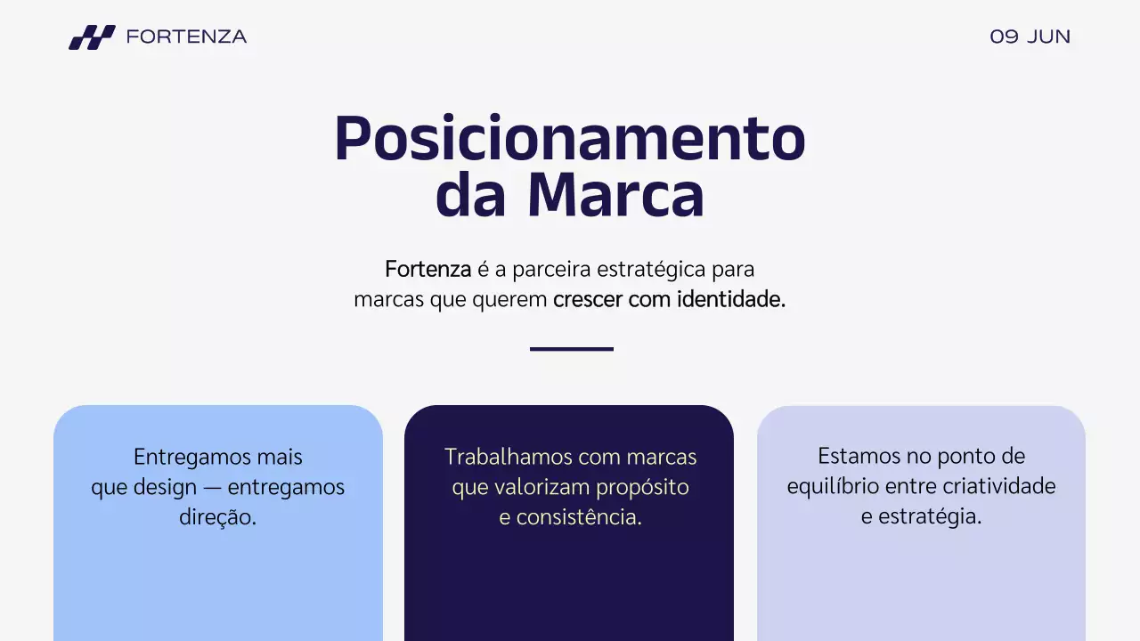 Apresentação da história da marca Blue Modern Business