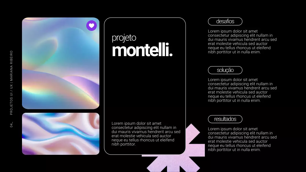 Apresentação do Portfólio do Designer UI UX em Preto e Branco