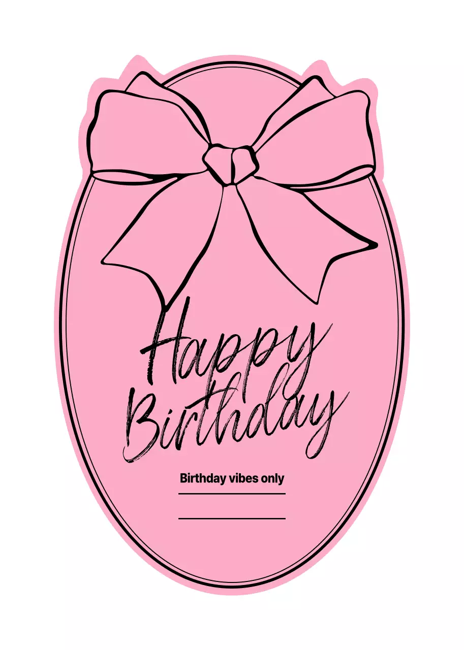 핑크 아기자기한 생일 기념