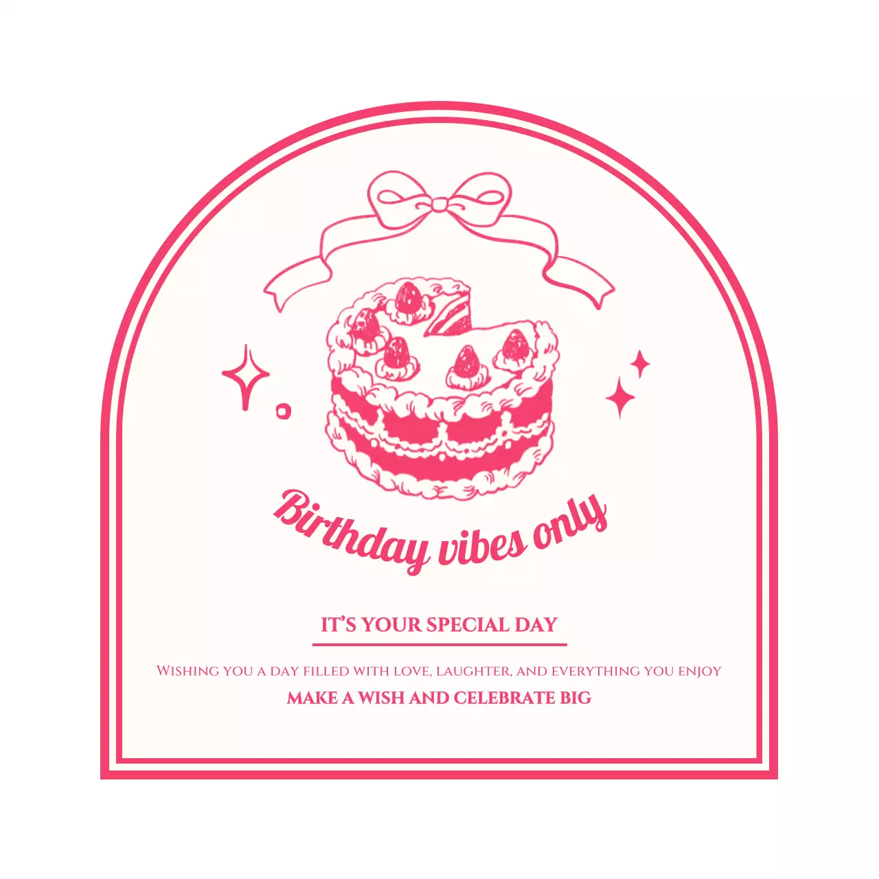 핑크 심플 생일 기념