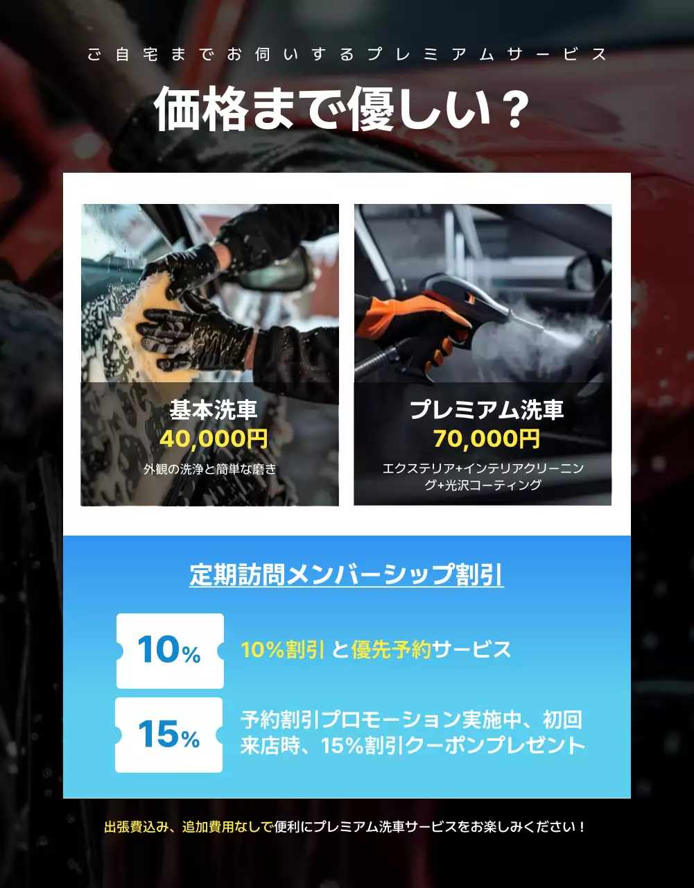 青 モダン 洗車 ポスター