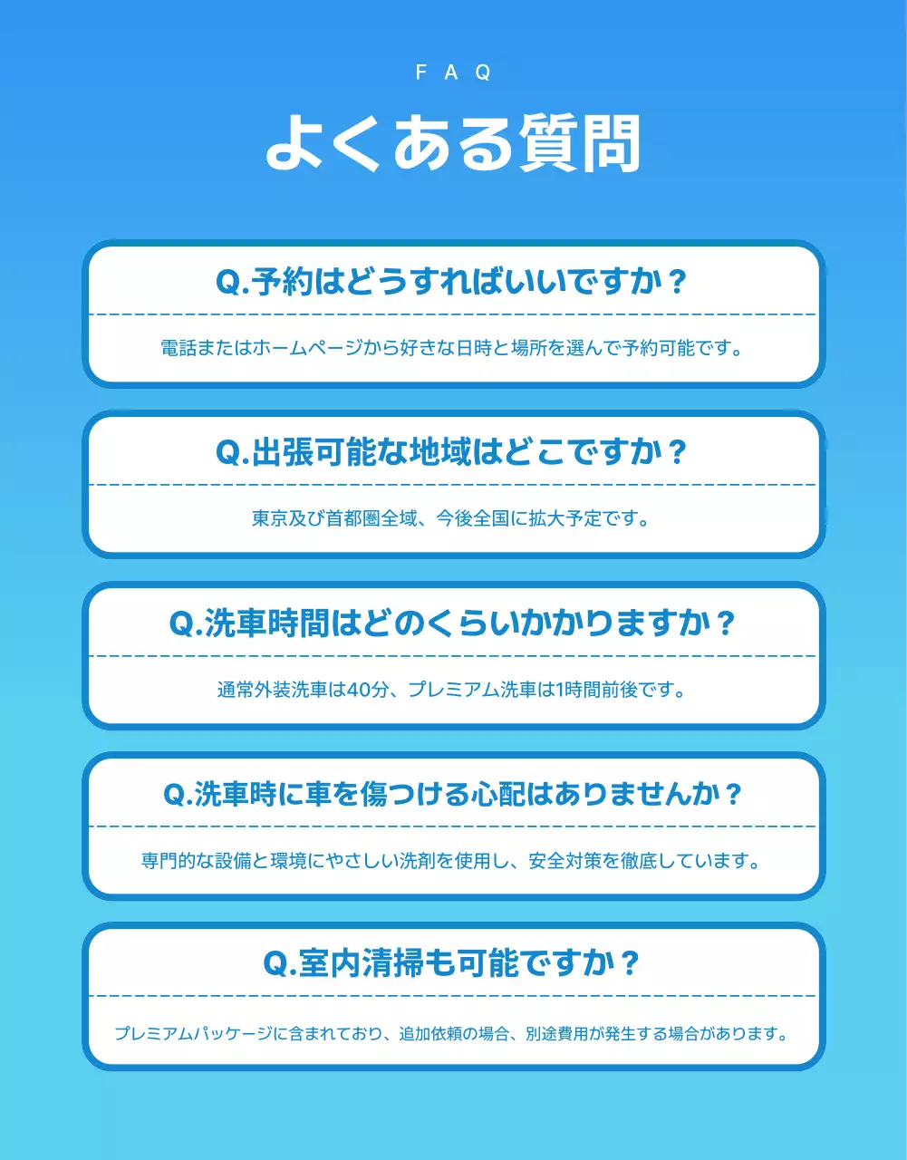 青 モダン 洗車 ポスター